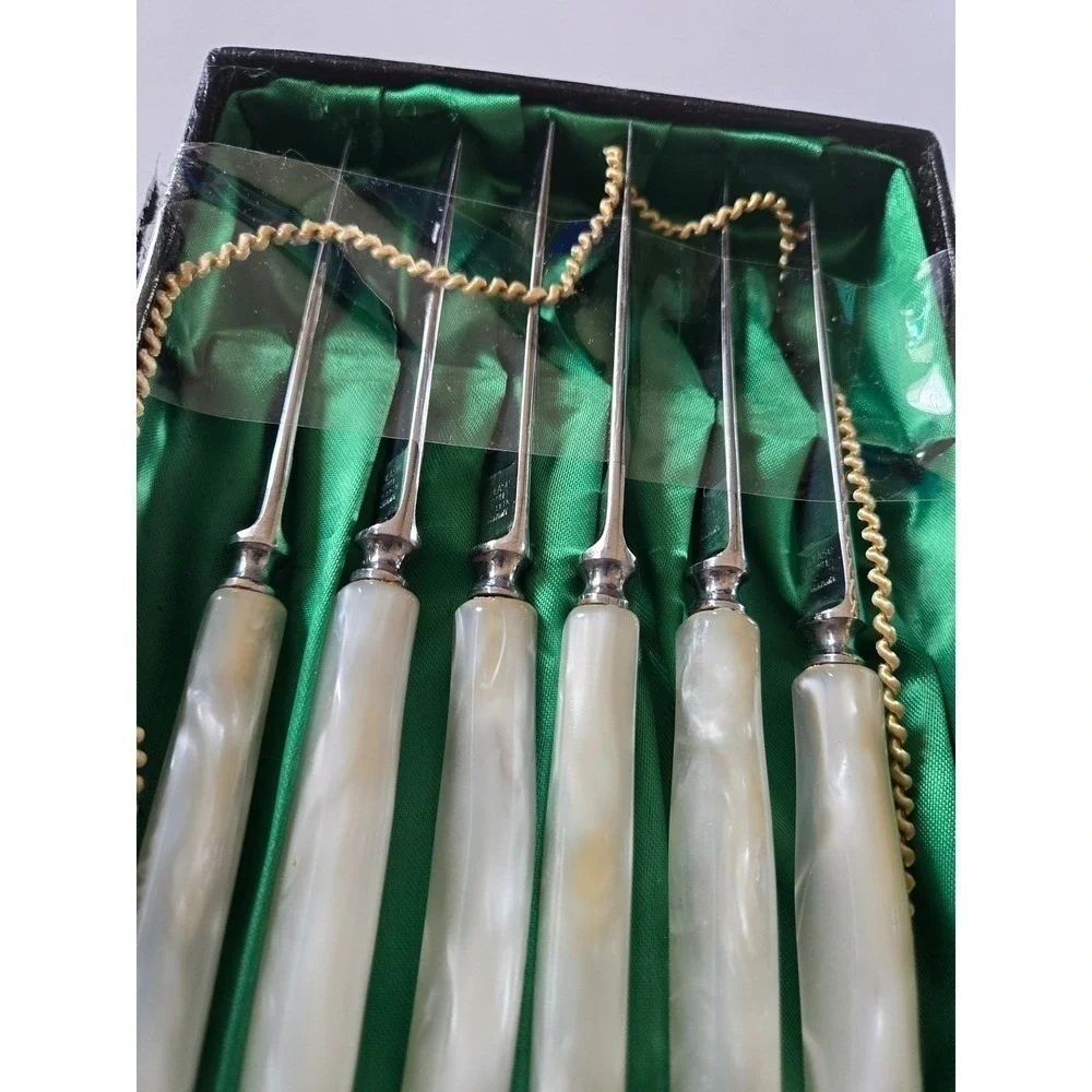 Vintage MCM Cocktail Knifes Faux Pearl‎ Handles Solingen Germany